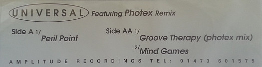 Peril Point / Groove Therapy (Photek Remix) / Mind Games